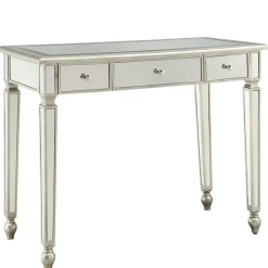 Silberner Schreibtisch mit Verspiegelung - Adda