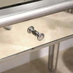 Silberner Schreibtisch mit Verspiegelung - Adda