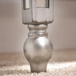 Silberner Schreibtisch mit Verspiegelung - Adda