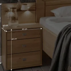 Singlebett & Nachtkommode Kombi Set - Emdsiva (zweiteilig)