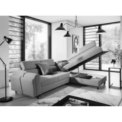 3-Sitzer Funktionsecke in Dunkelgrau - Anvidia