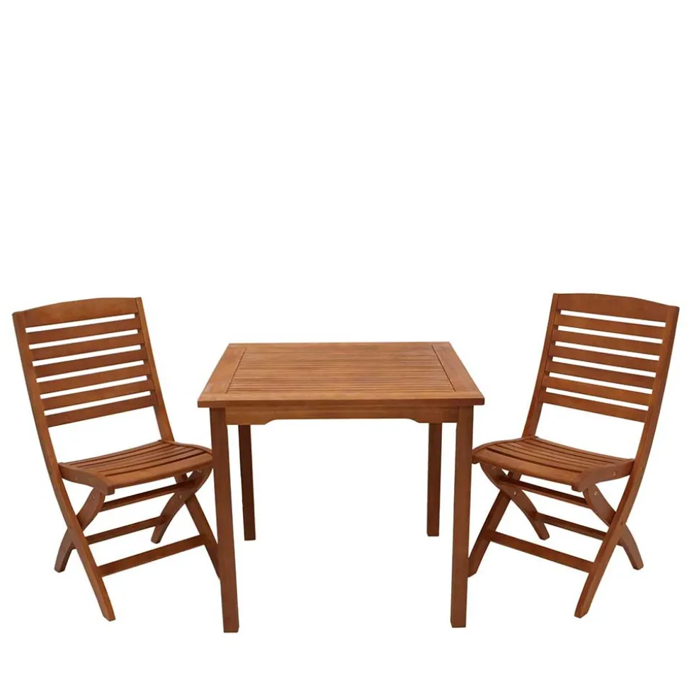 Sitzgruppe Garten aus Eukalyptusholz - Thomas (dreiteilig)