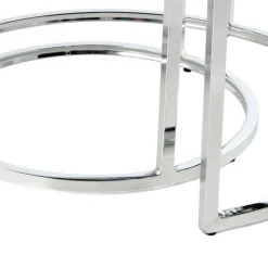 Sitzhocker Duo in Grau mit Silber - Vainy (zweiteilig)