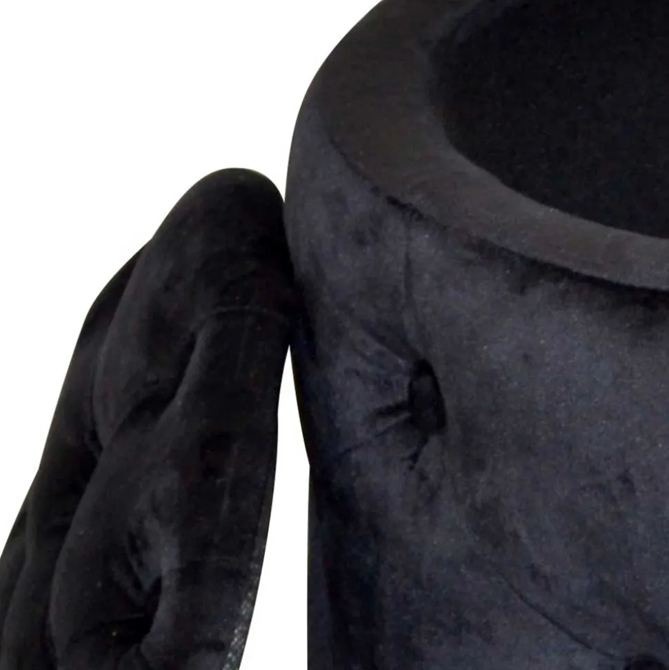 Sitzhocker Truhe in Schwarz Samt - Natalia