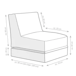 Sitzsack-Sessel in Graugrün - Colomas