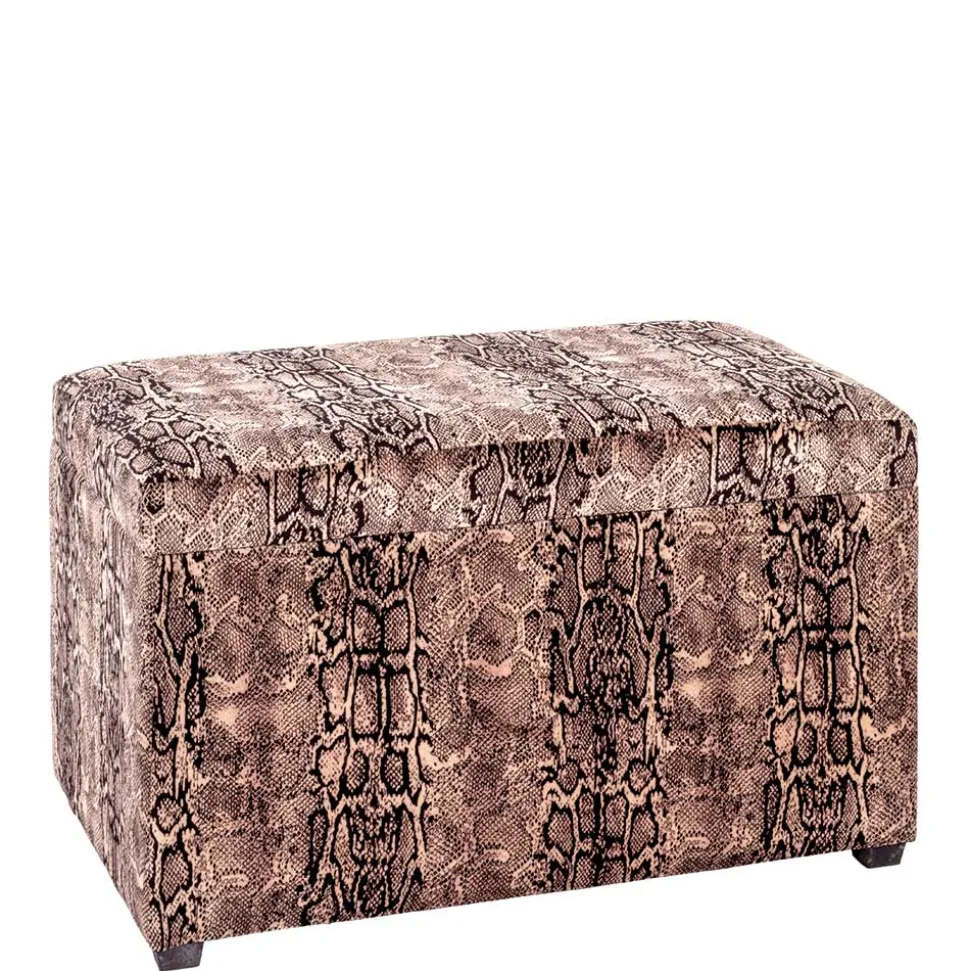 Sitztruhe aus Samt in Schlangenhaut Optik - Fadrina