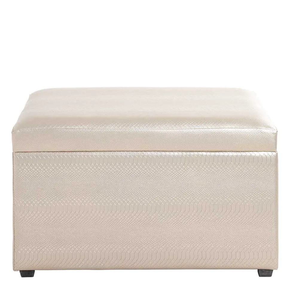 Sitztruhe in Gold Kunstleder - Mascha