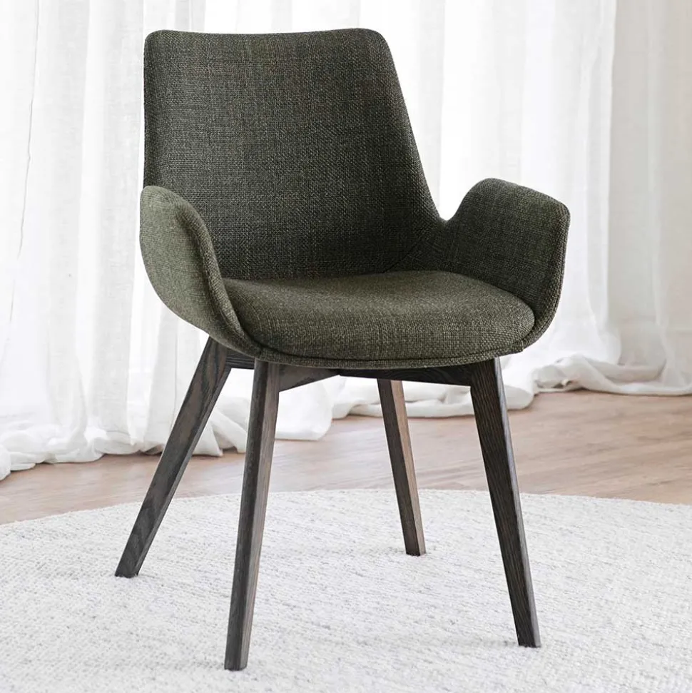 Skandi Armlehnenstühle in Dunkelgrün - Car (2er Set)