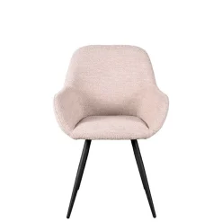 Skandi Armlehnenstuhl in Beigegrau Boucle - Olina (2er Set)