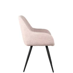 Skandi Armlehnenstuhl in Beigegrau Boucle - Olina (2er Set)