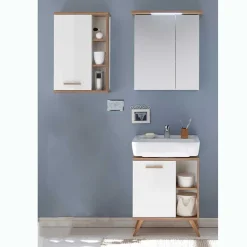 Skandi Badmöbel Set in Weiß - Timur (dreiteilig)