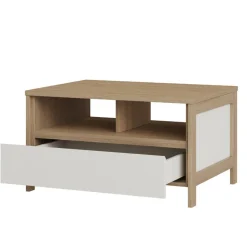 Skandi Couchtisch in Weiß und Eiche Dekor - Ovidio