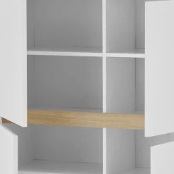 Skandi Design Highboard in Weiß und Eiche - Ginko