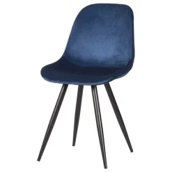 Skandi Design Samtstuhl in Blau - Polar (2er Set)