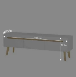 Skandi Designmöbel Wohnwand Set - Ginko (vierteilig)