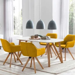 Skandi Esstisch & Tischsessel - Movay (fünfteilig)