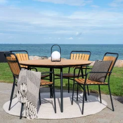 Skandi Garten-Essgruppe aus Teak - Farmer (fünfteilig)