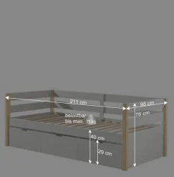 Skandi Kojenbett in Weiß & Kiefer - Ayfina