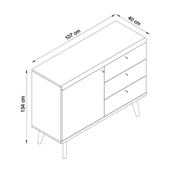 Skandi Kombikommode zweifarbig - Cablos