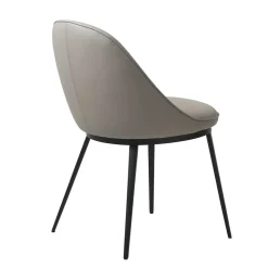 Skandi Kunstlederstuhl in Taupe & Schwarz - Johns