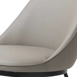 Skandi Kunstlederstuhl in Taupe & Schwarz - Johns