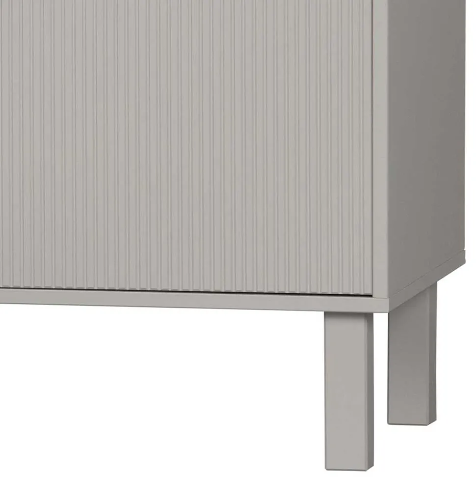 Skandi Lowboard 4-türig in Grau - Huvina