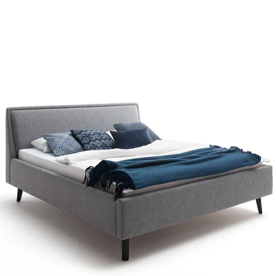 Skandi Polsterbett in Grau Stoff - Optica