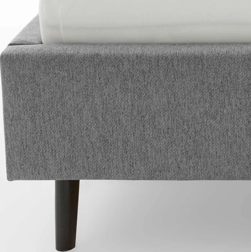 Skandi Polsterbett in Grau Stoff - Optica