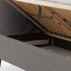 Skandi Polsterbett in Hellgrau & Schwarz - Stramo