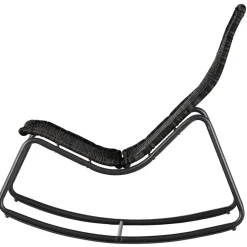 Skandi Schaukelstuhl aus Kunstrattan in Schwarz - Vurgos