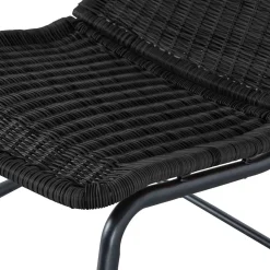 Skandi Schaukelstuhl aus Kunstrattan in Schwarz - Vurgos