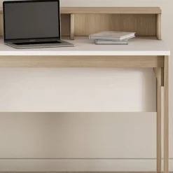 Skandi Schreibtisch in Eiche Optik und Weiß - Ovidio