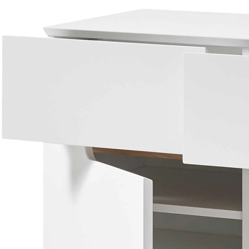 Skandi Schuhschrank in Weiß & Eiche - Blacingo