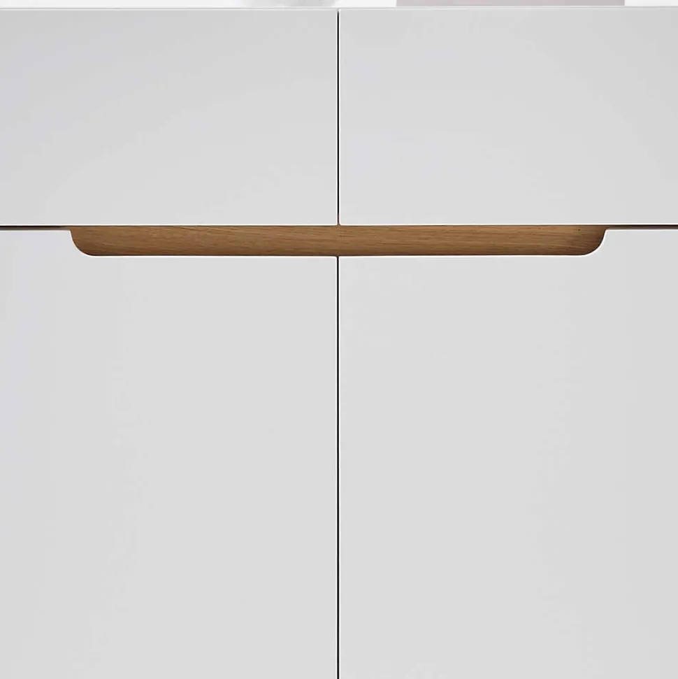 Skandi Schuhschrank in Weiß & Eiche - Blacingo