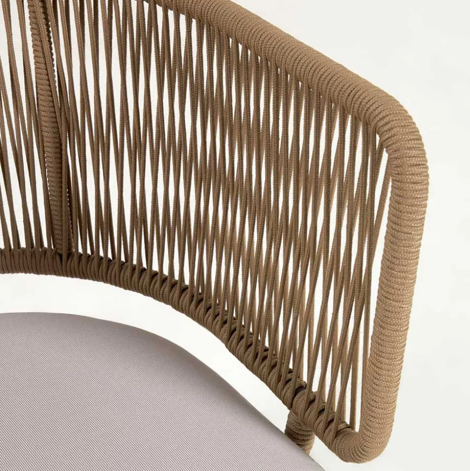 Skandi Sessel aus Geflecht Kordel in Beige - Suvacol (2er Set)