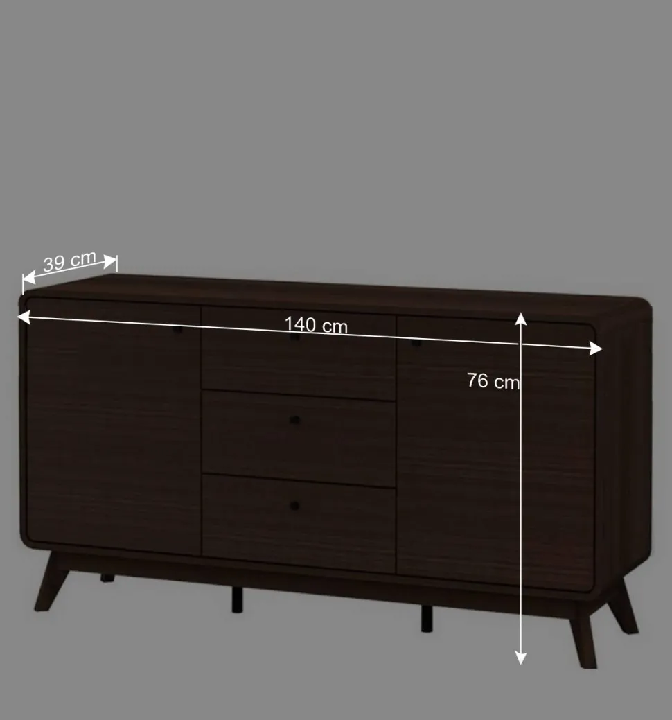 Skandi Sideboard in Walnuss Optik - Pastilla