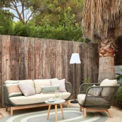 Skandi Sofa aus Kordel in Dunkelgrün - Pluto