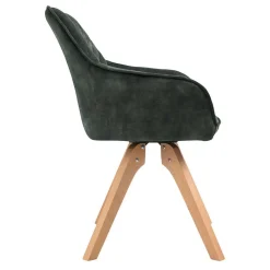 Skandi Tischgruppe mit Samt Stühlen - Pius (siebenteilig)