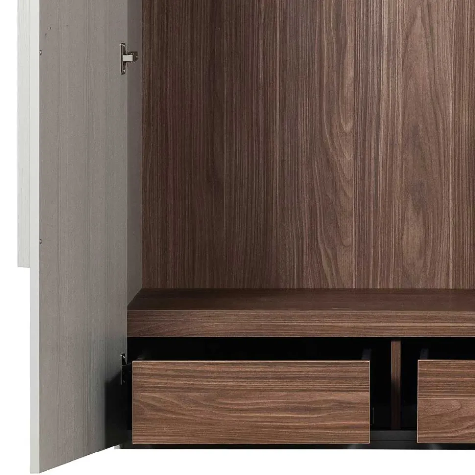 Skandi 3-türiger Schlafzimmerschrank in Grau - Rochella