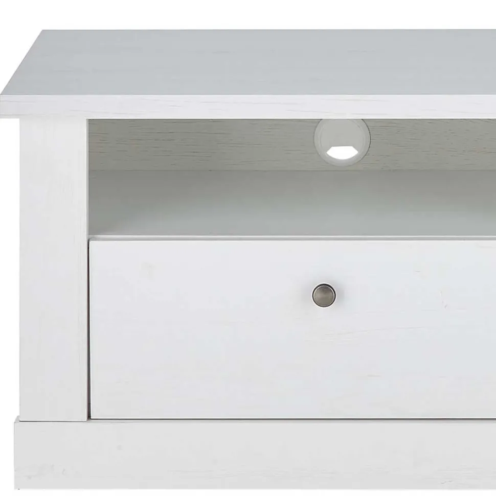 Skandi TV Board in weißer Holzoptik Pinie - Liancos