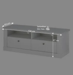 Skandi TV Board in weißer Holzoptik Pinie - Liancos