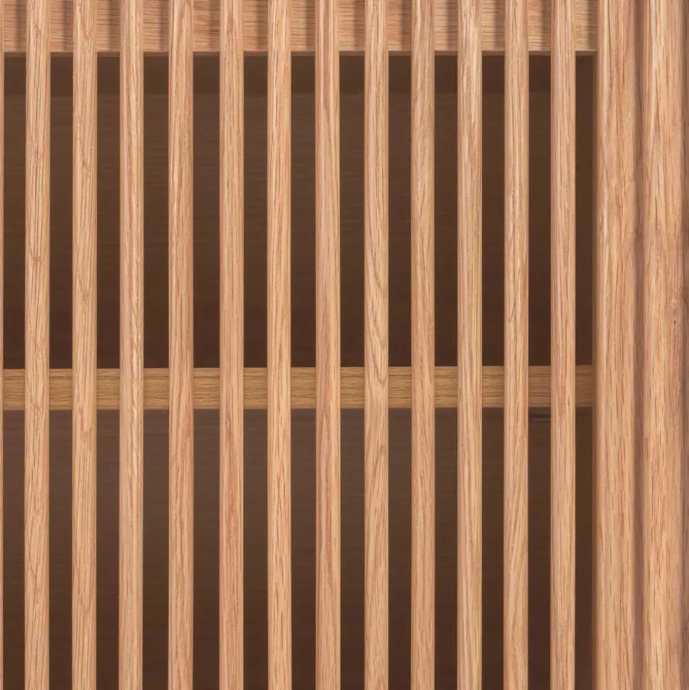 Skandi TV Lowboard mit Lamellen Klapptüren - Azuro