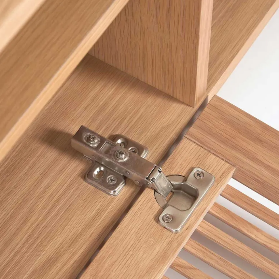 Skandi TV Lowboard mit Lamellen Klapptüren - Azuro