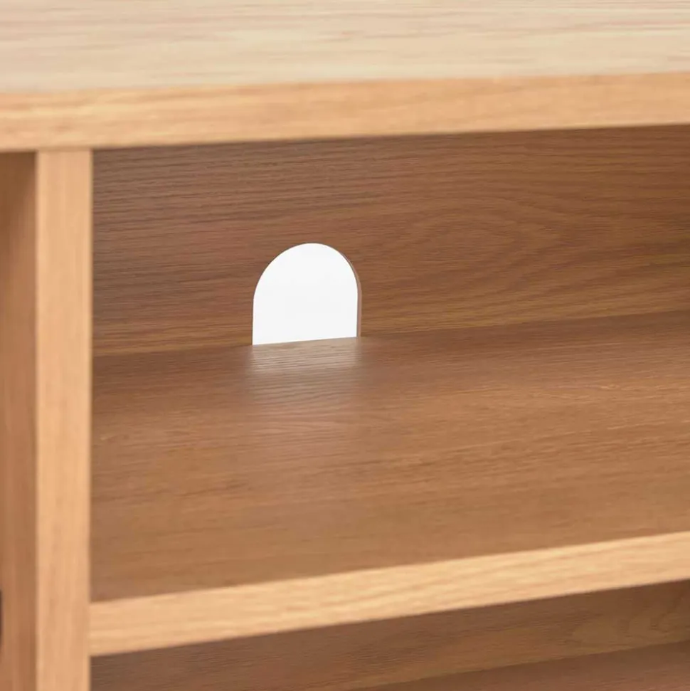 Skandi TV Lowboard mit Lamellen Klapptüren - Azuro