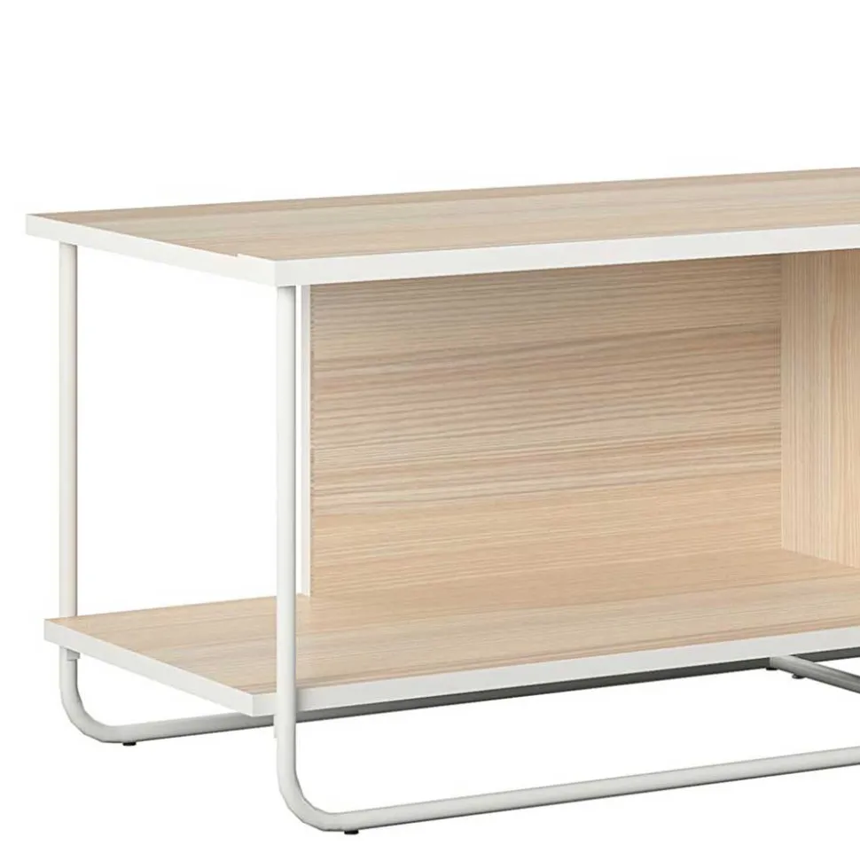 Skandi TV Tisch in Weiß und Natur - Elmavirio