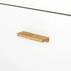 Skandi Vitrine in Weiß und Eiche Natur - Yarisis