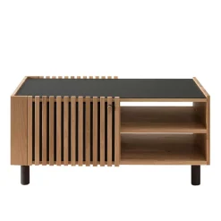 Skandi Wohnzimmertisch aus Wildeiche und Glas - Valouis