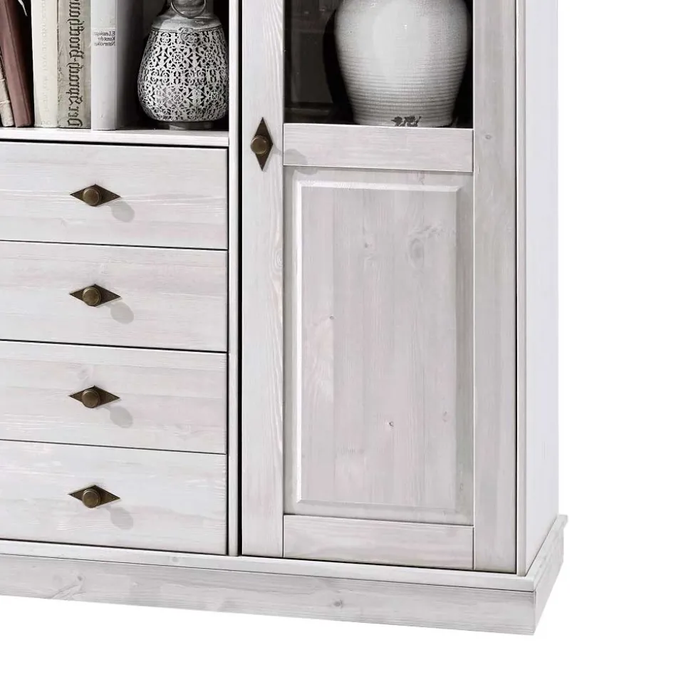 Skandinavisches Highboard Satumare in Weiß