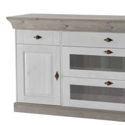 Skandinavisches Sideboard Mirandesca in Weiß Grau