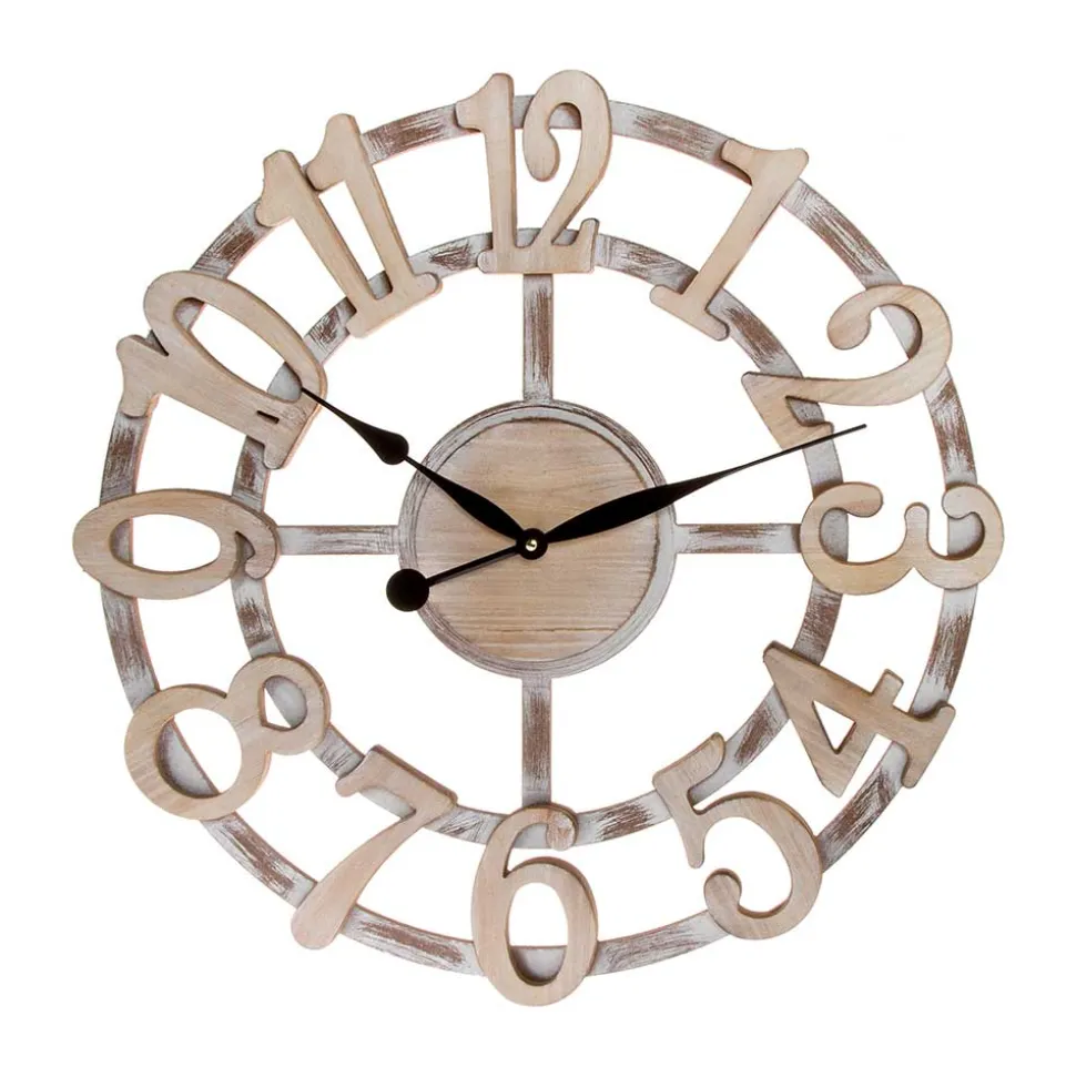 Skelett Design Wanduhr in White Wash - Herri